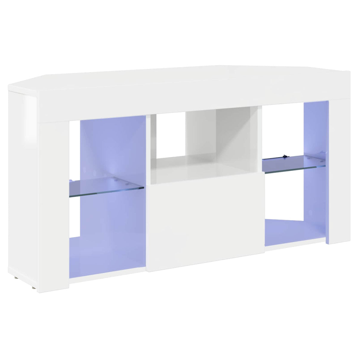 Hjørne LED TV Skab 100 x 40 x 50 cm Højglans Hvid