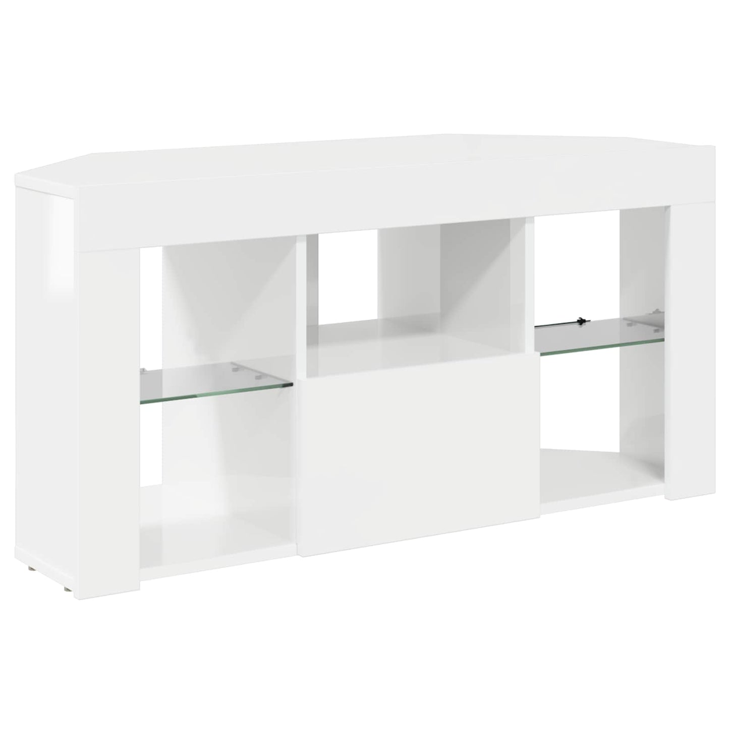 Hjørne LED TV Skab 100 x 40 x 50 cm Højglans Hvid