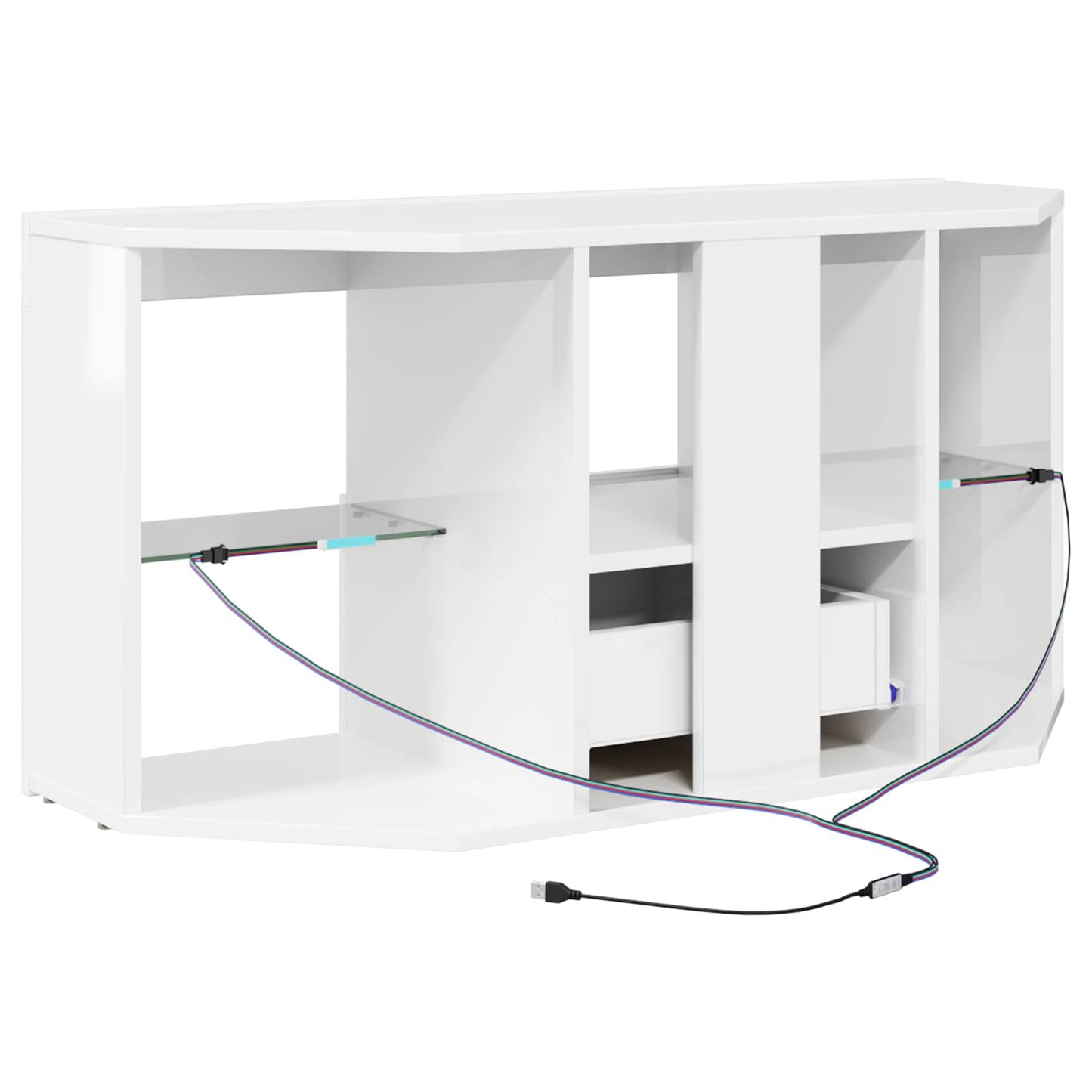 Hjørne LED TV Skab 100 x 40 x 50 cm Højglans Hvid