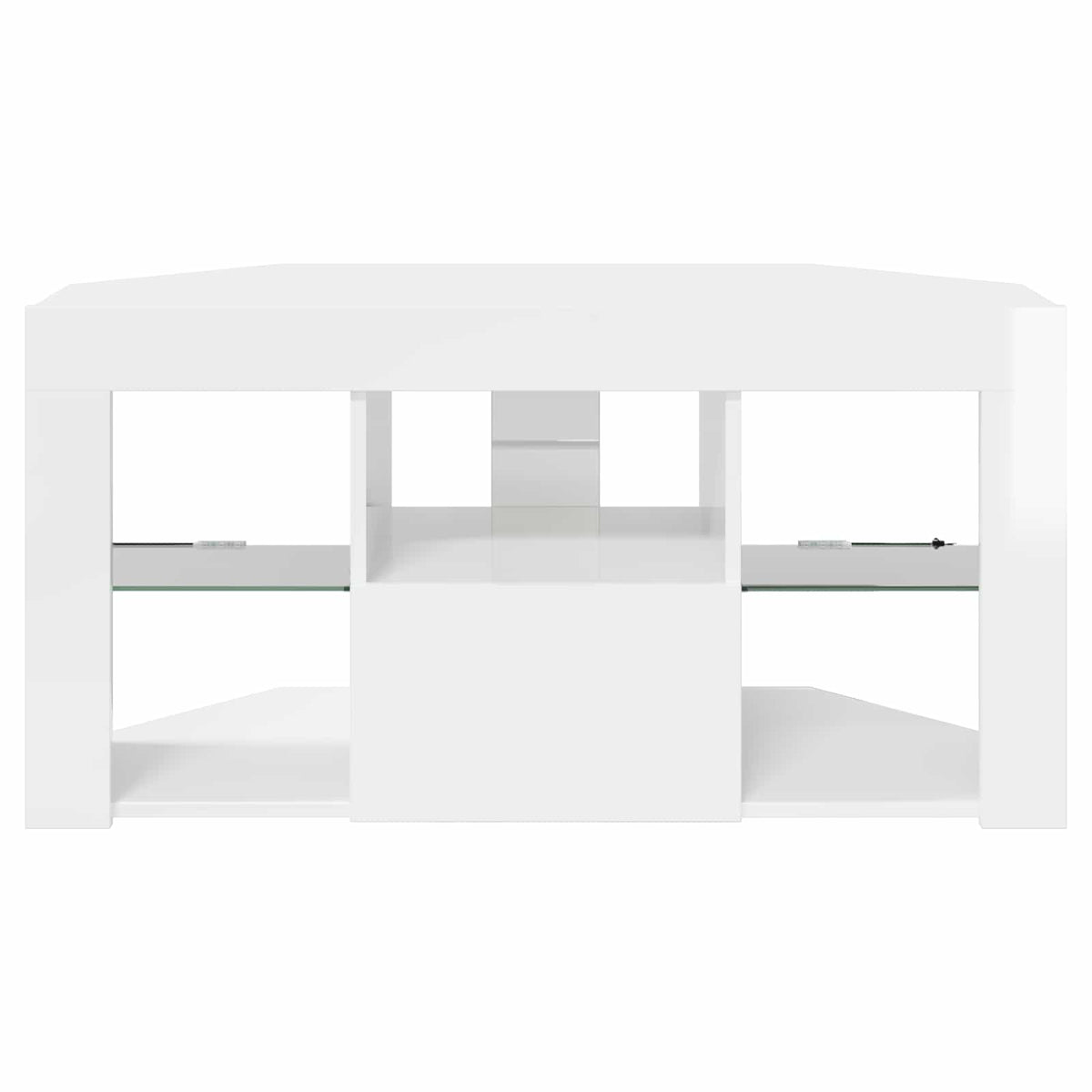 Hjørne LED TV Skab 100 x 40 x 50 cm Højglans Hvid