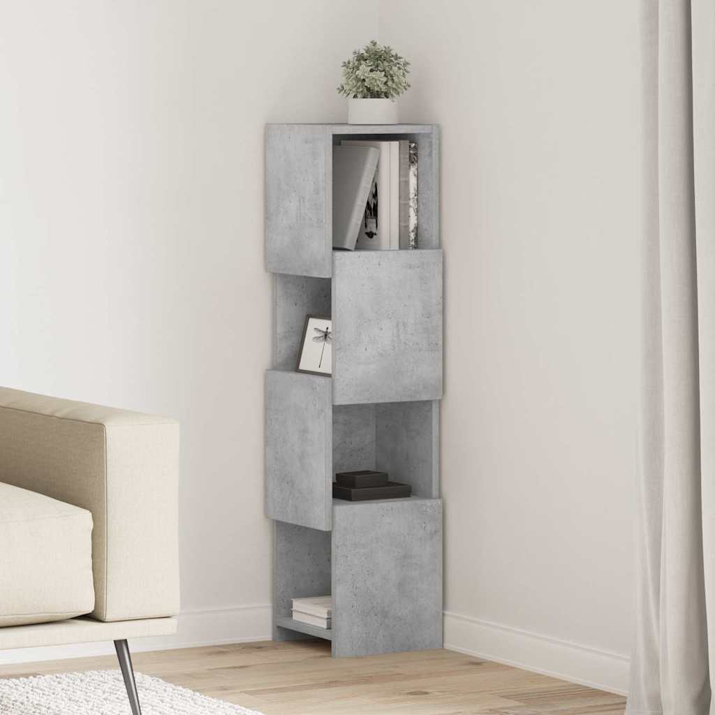 Hjørneskab 25,5x25x102cm Konstrueret træ Beton Grå