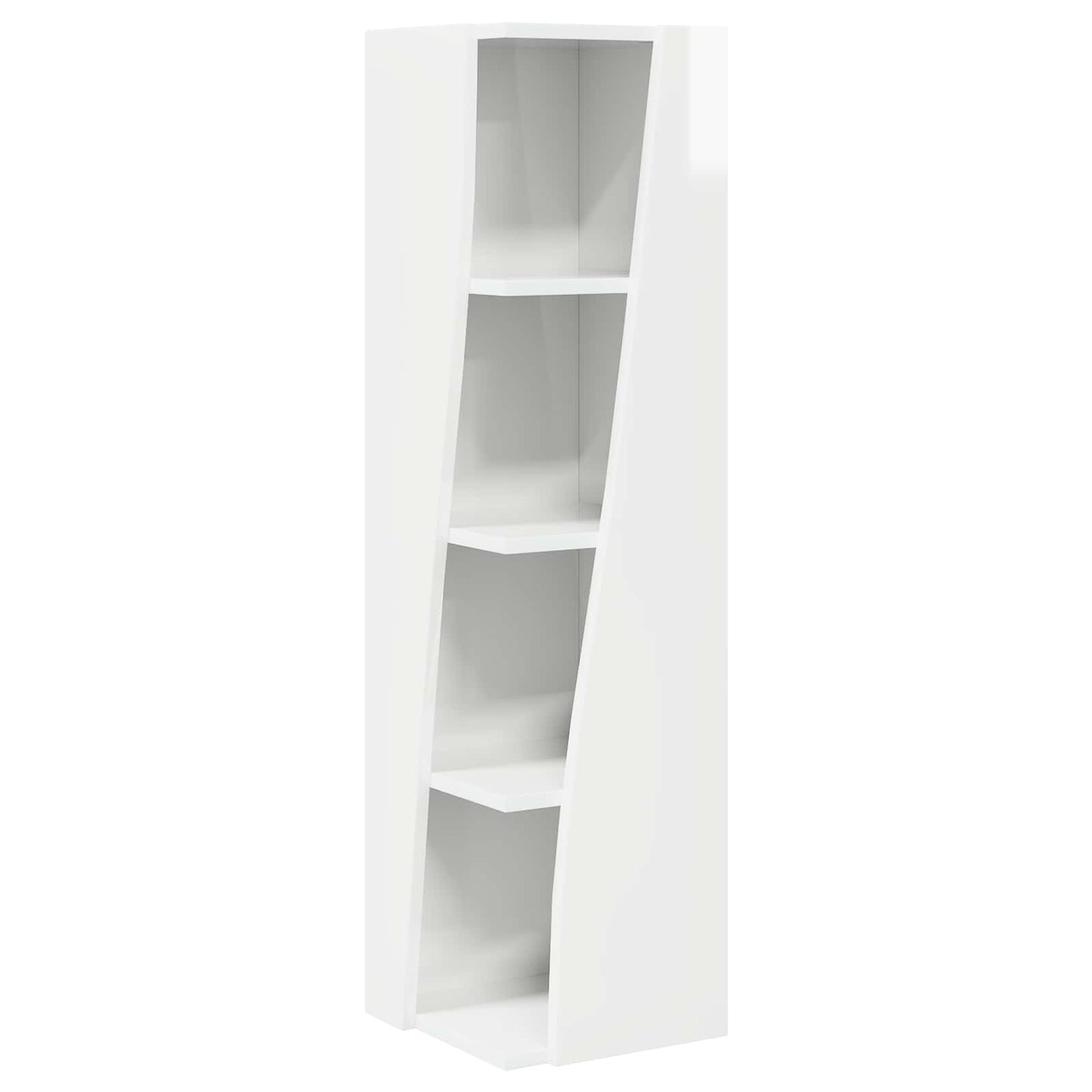 Hjørneskab 27,5x27x102cm Konstrueret træ Høj gloss hvid