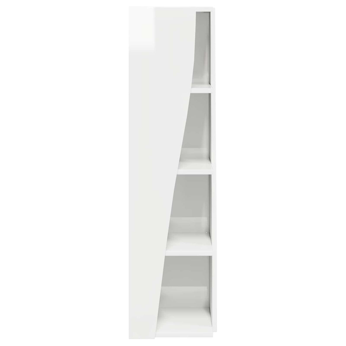 Hjørneskab 27,5x27x102cm Konstrueret træ Høj gloss hvid