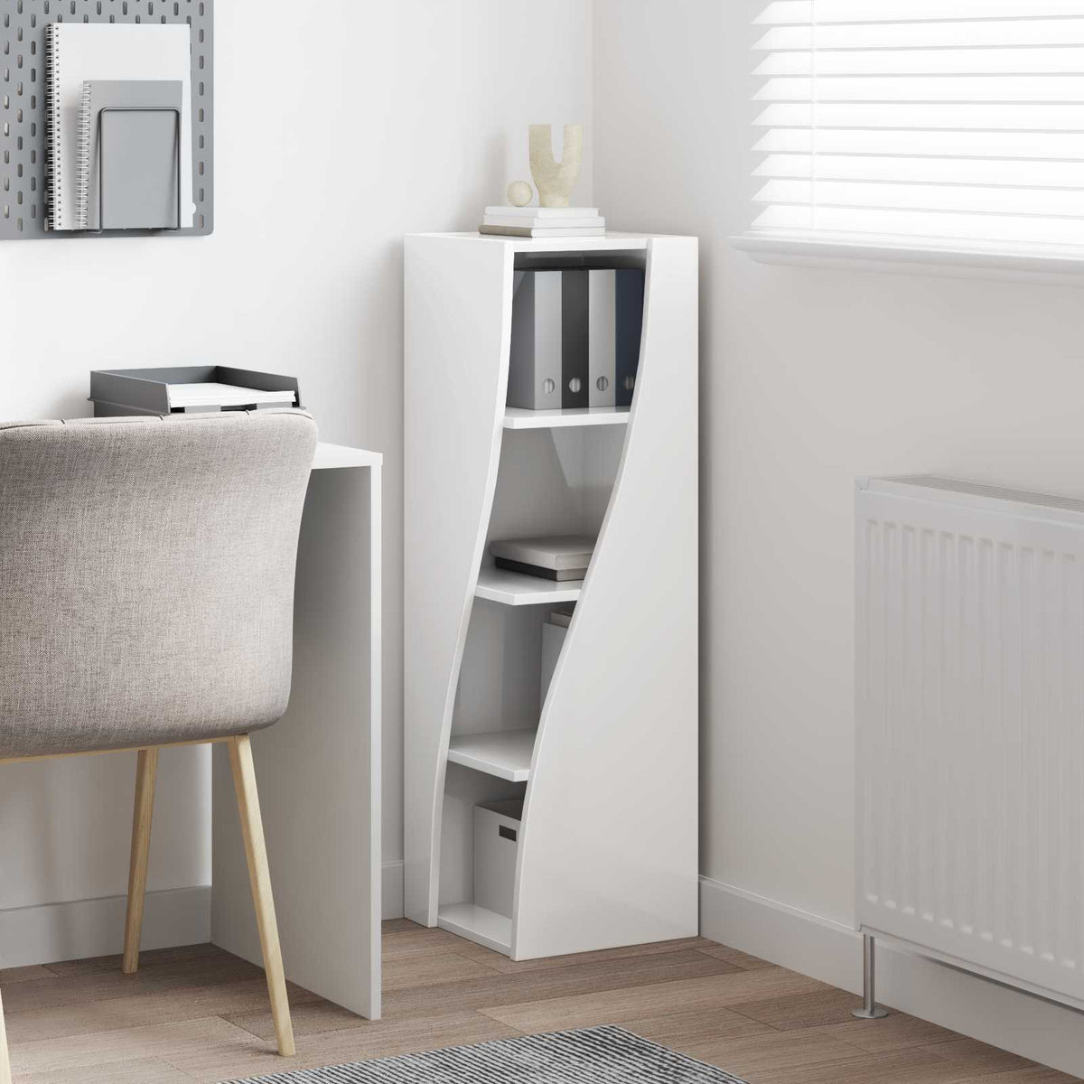 Hjørneskab 32x32x102cm Konstrueret træ Høj gloss hvid