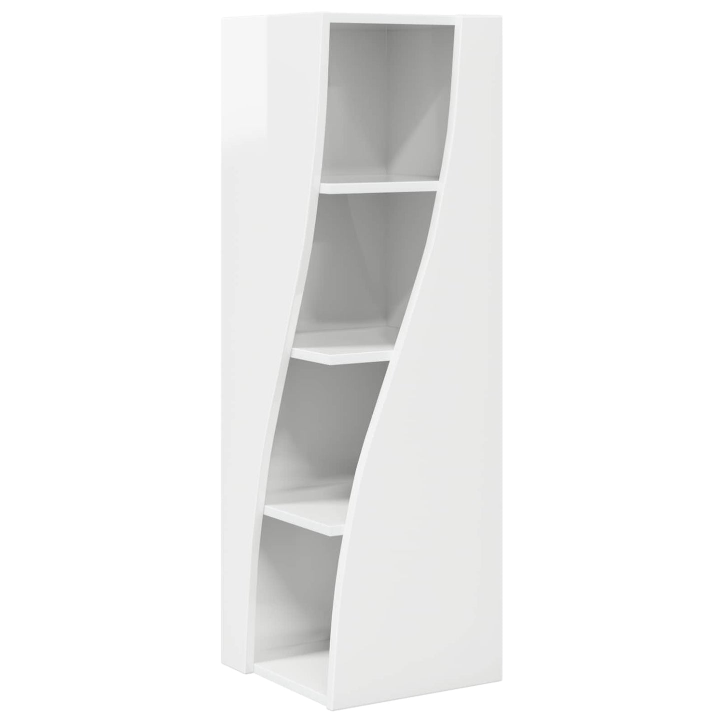 Hjørneskab 32x32x102cm Konstrueret træ Høj gloss hvid