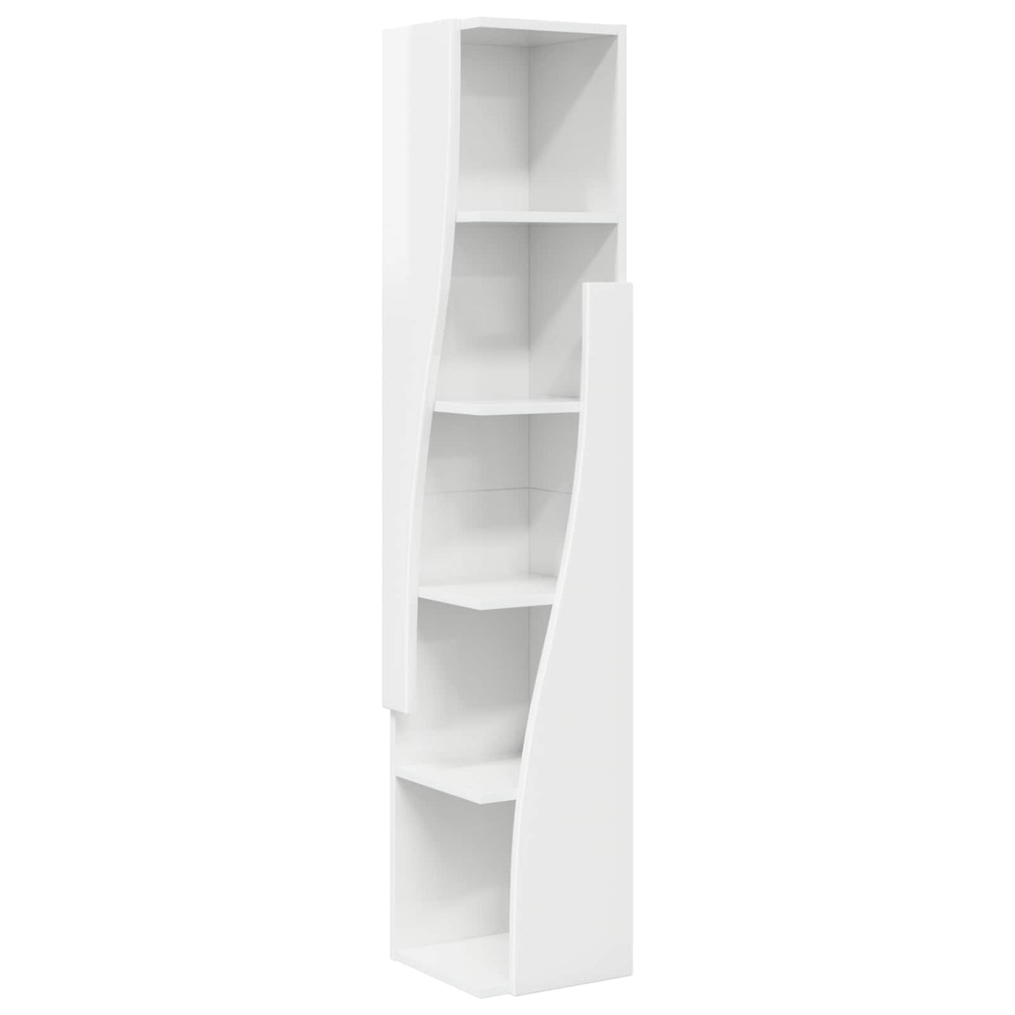 Hjørneskab 27,5x27x140cm Konstrueret træ Høj gloss hvid