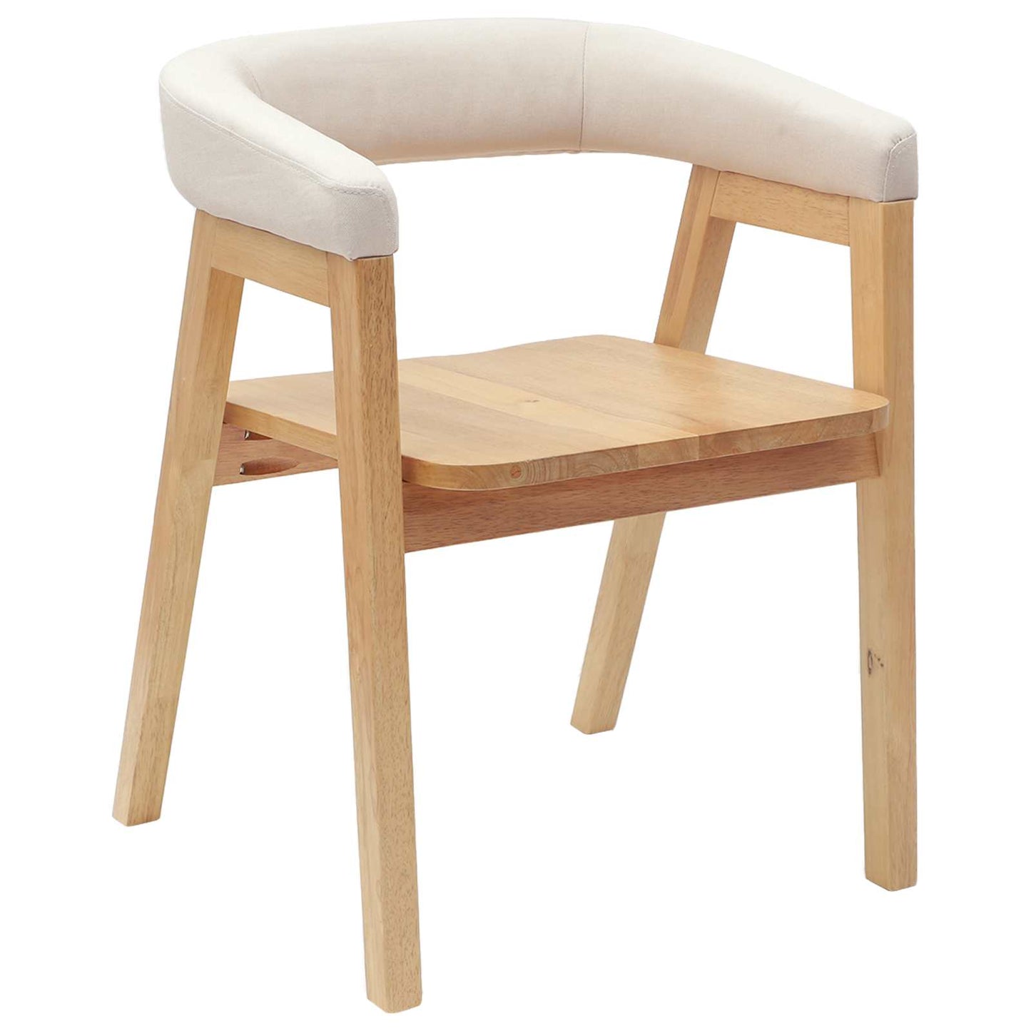 Spisestole 2 stk. Massiv Gummitræ Naturfarvet 54 x 57 x 73 cm