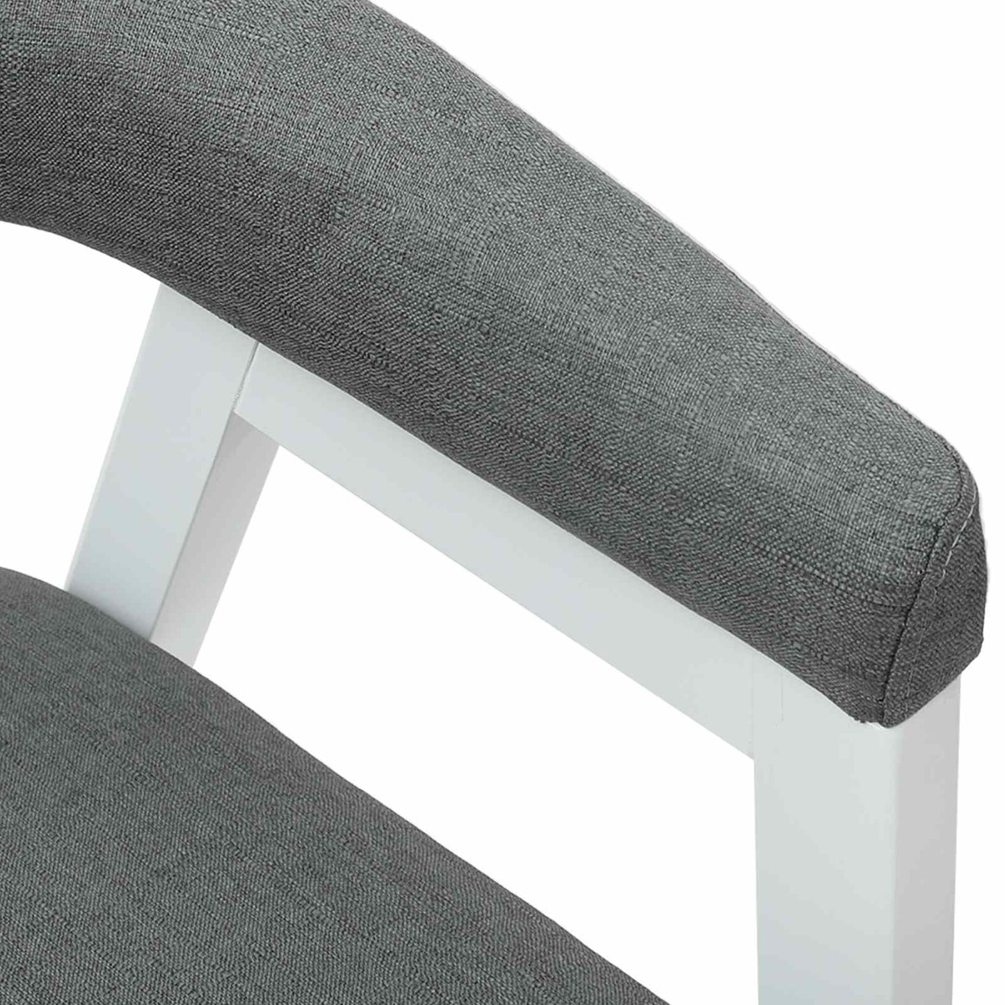 Spisestole 2 stk. Massiv Gummitræ Hvid 54 x 57 x 73 cm