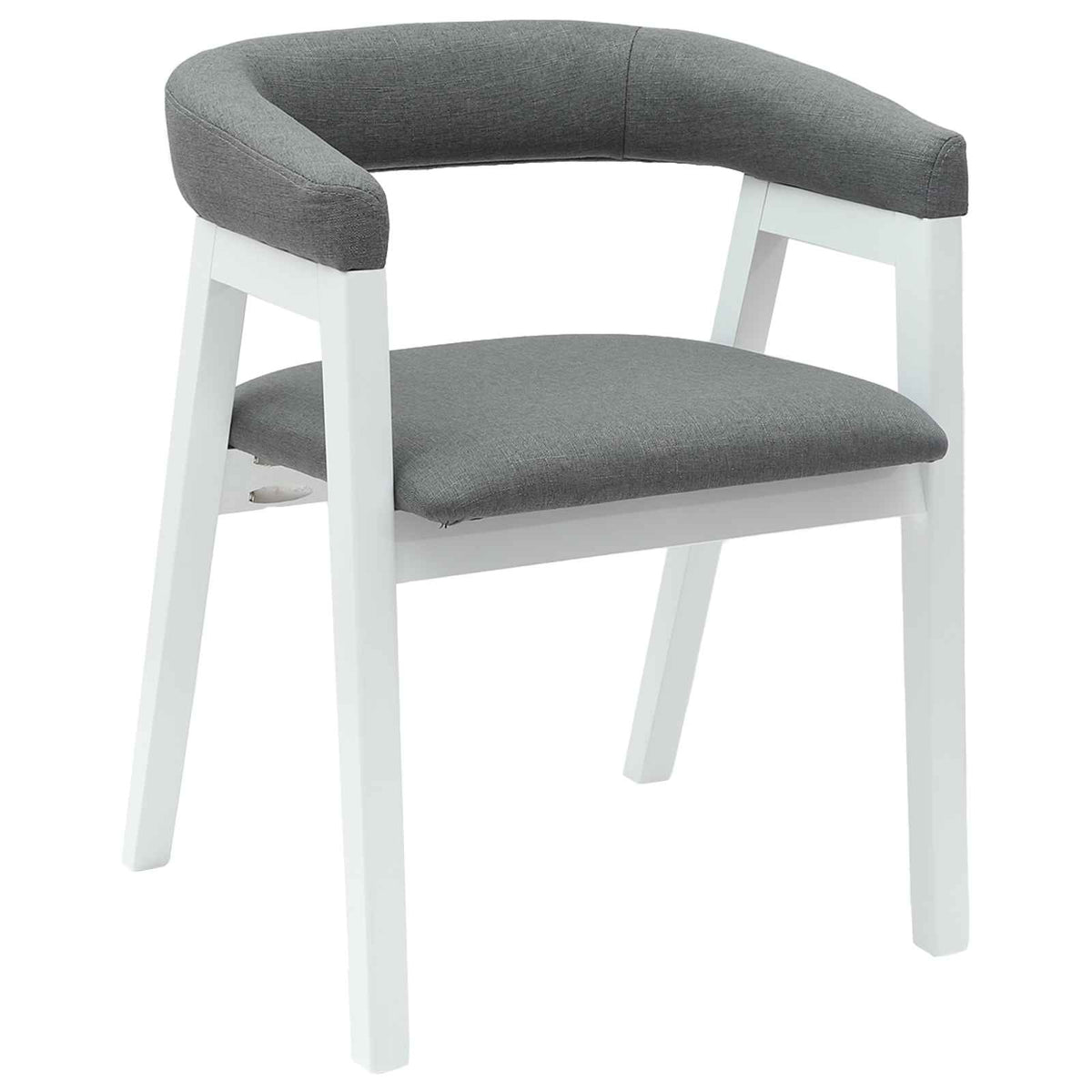 Spisestole 2 stk. Massiv Gummitræ Hvid 54 x 57 x 73 cm