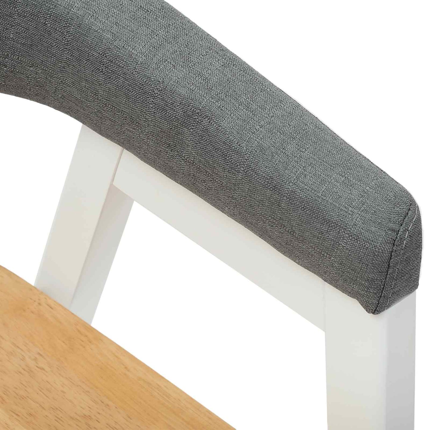 Spisestole 2 stk. Massiv Gummitræ Hvid 54 x 57 x 73 cm