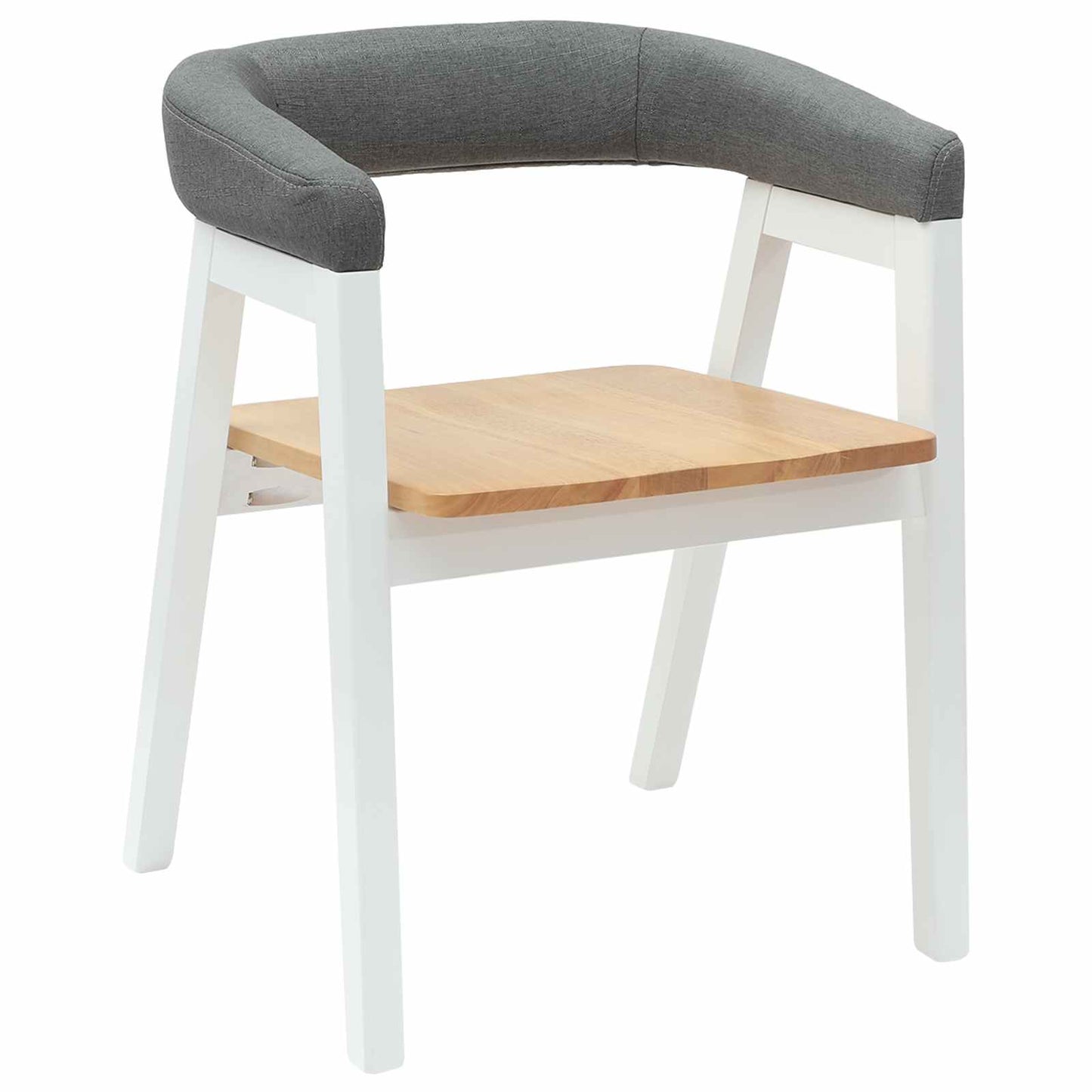 Spisestole 2 stk. Massiv Gummitræ Hvid 54 x 57 x 73 cm