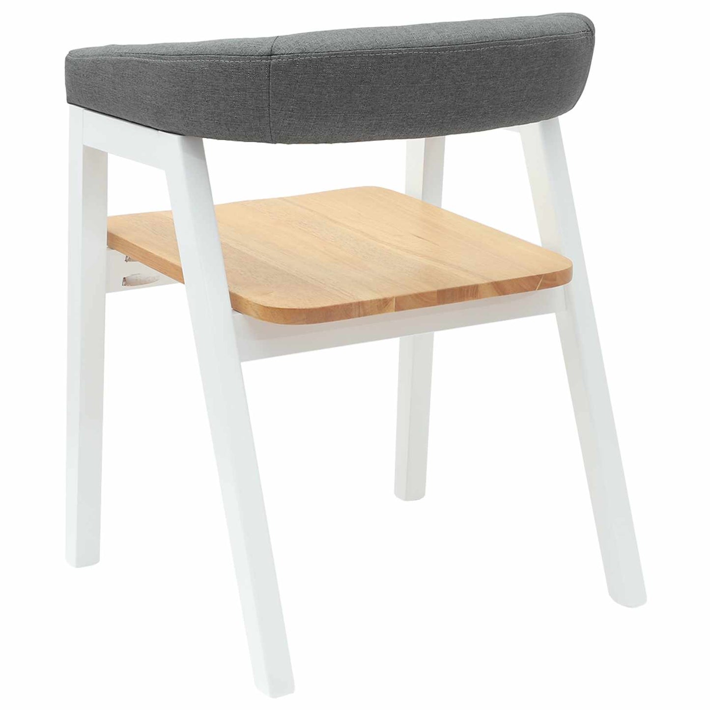 Spisestole 2 stk. Massiv Gummitræ Hvid 54 x 57 x 73 cm