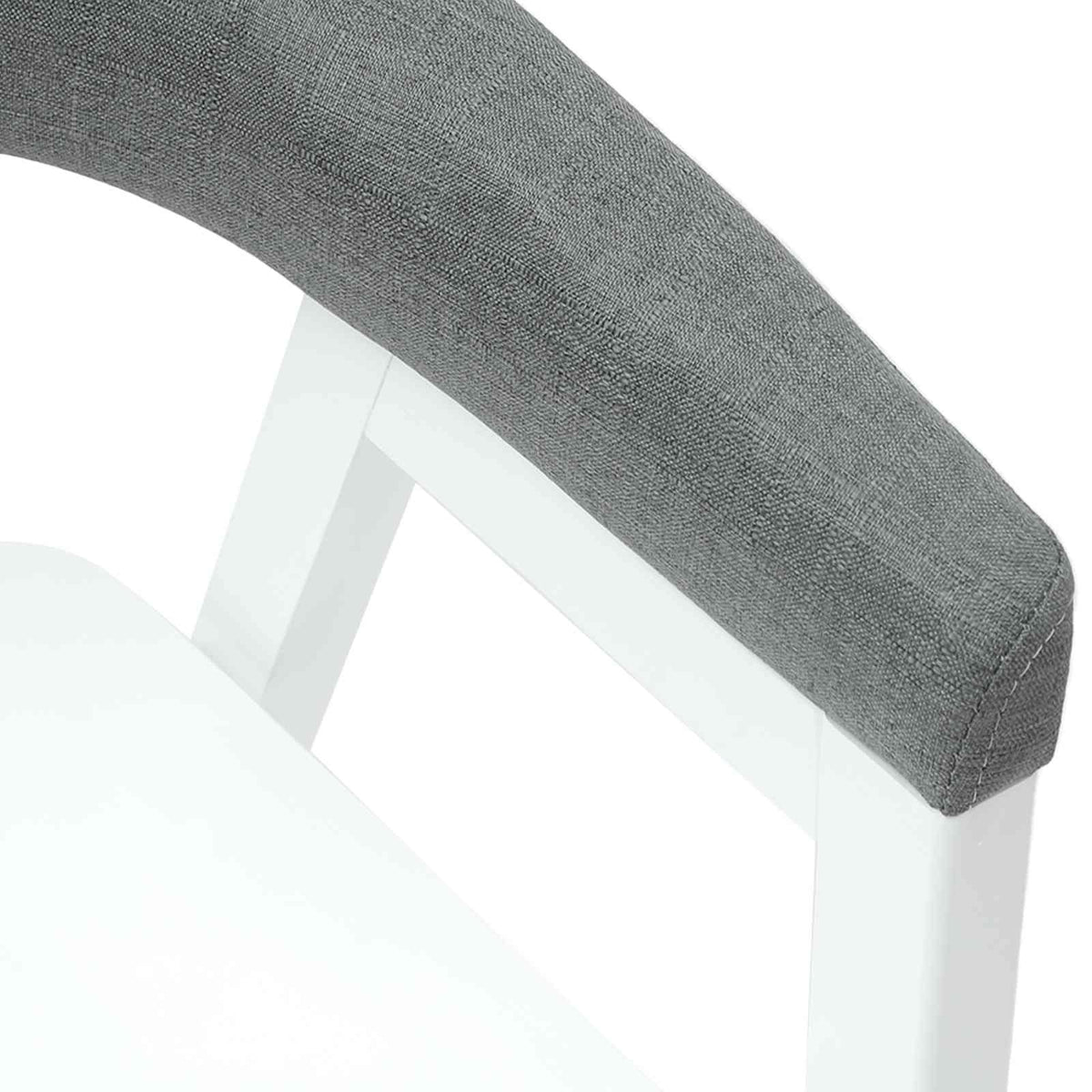 Spisestole 2 stk. Massiv Gummitræ Hvid 54 x 57 x 73 cm