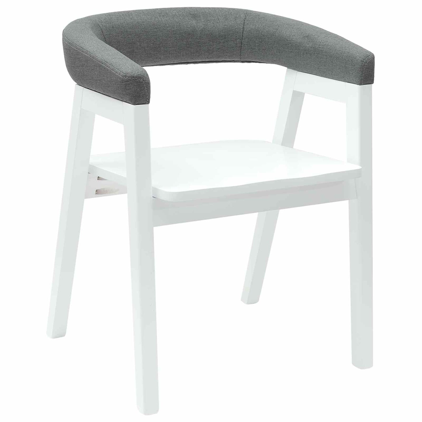 Spisestole 2 stk. Massiv Gummitræ Hvid 54 x 57 x 73 cm