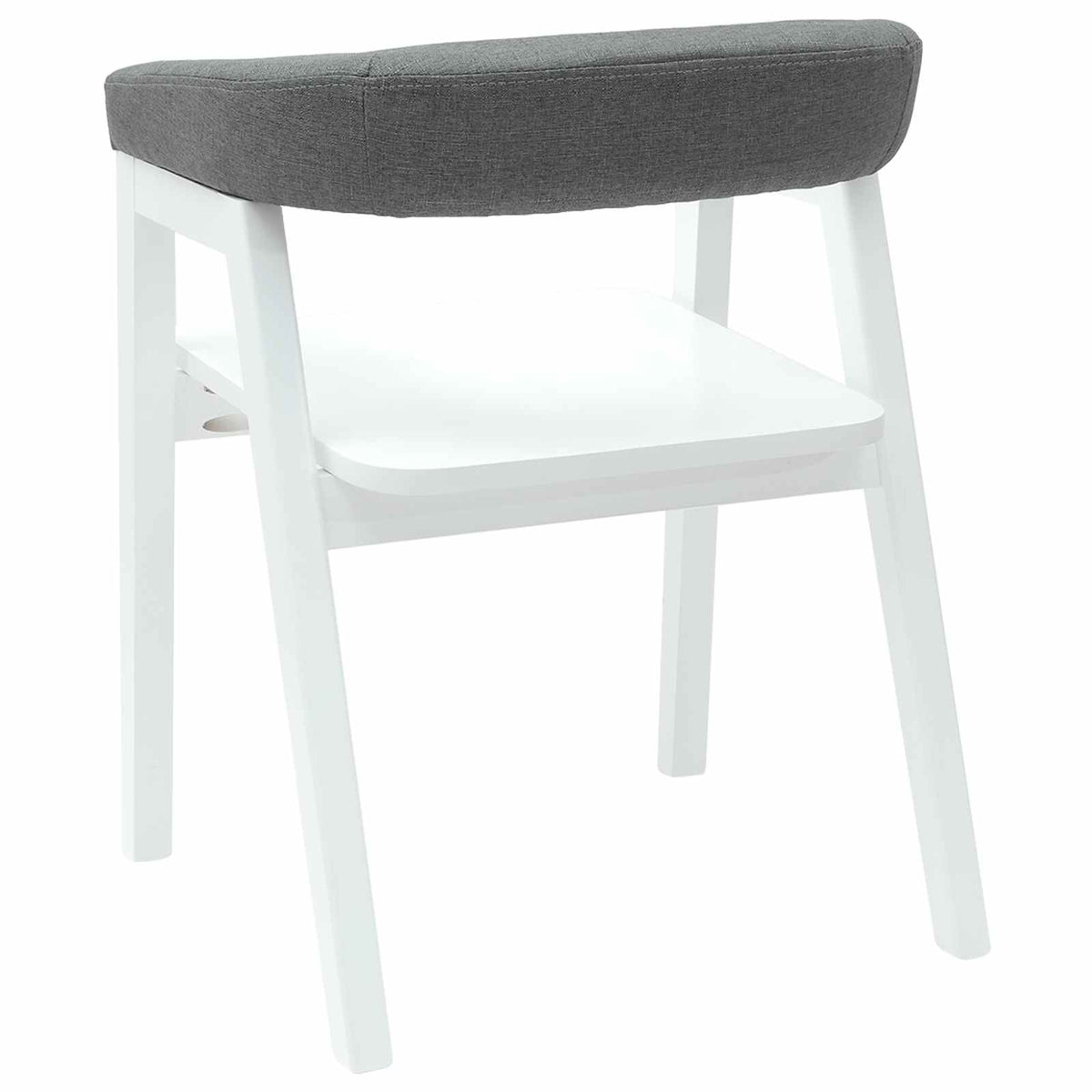 Spisestole 2 stk. Massiv Gummitræ Hvid 54 x 57 x 73 cm