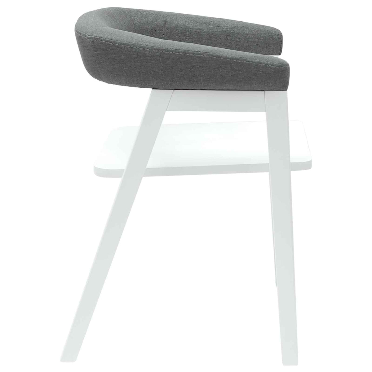 Spisestole 2 stk. Massiv Gummitræ Hvid 54 x 57 x 73 cm