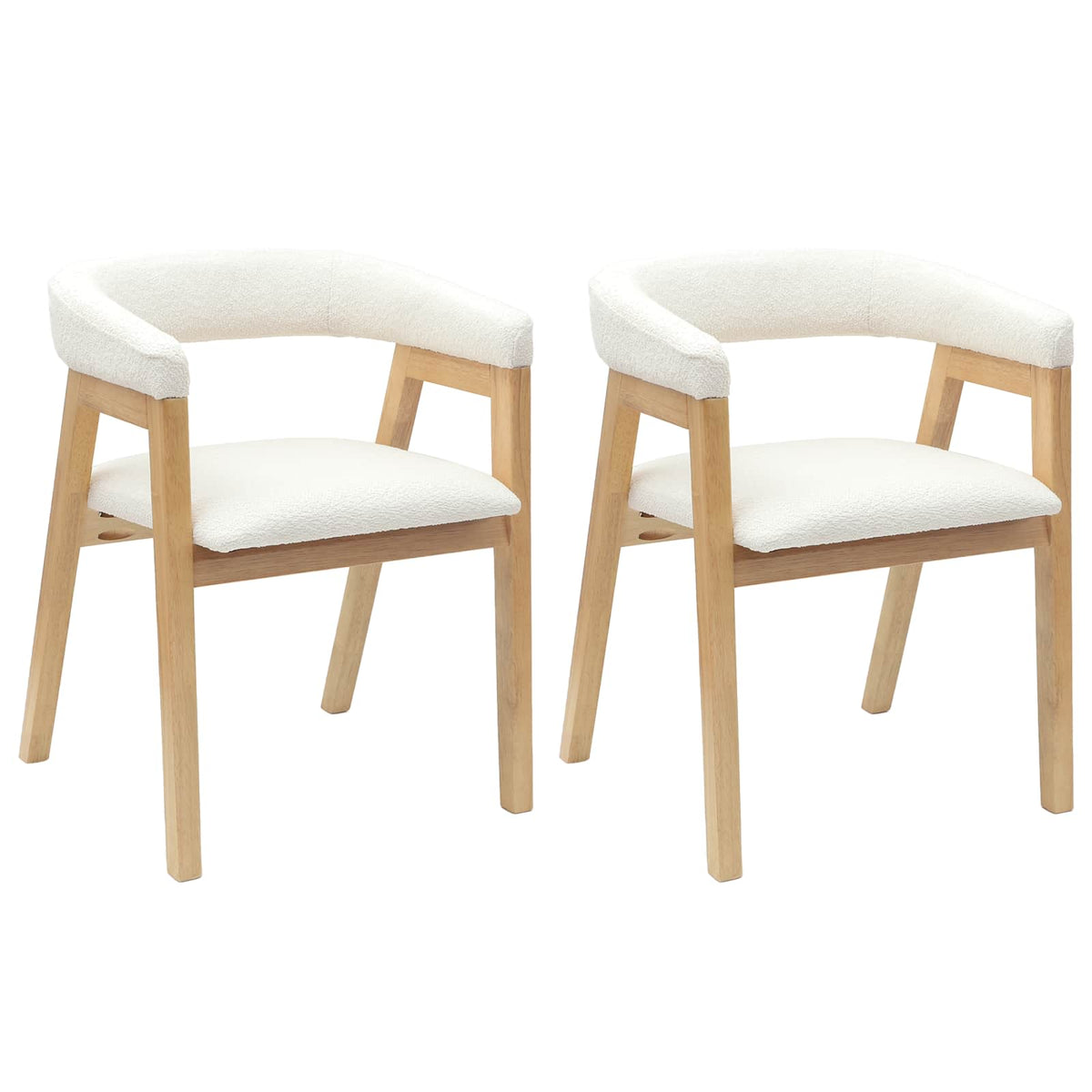 Spisestole 2 stk. Massiv Gummitræ Naturfarvet 54 x 57 x 73 cm