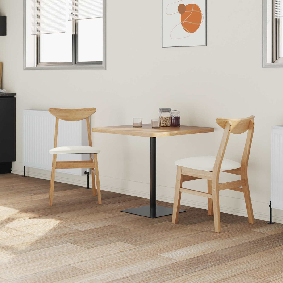 Spisestole 2 stk. Massiv Gummitræ Naturfarvet 42 x 47,5 x 81 cm