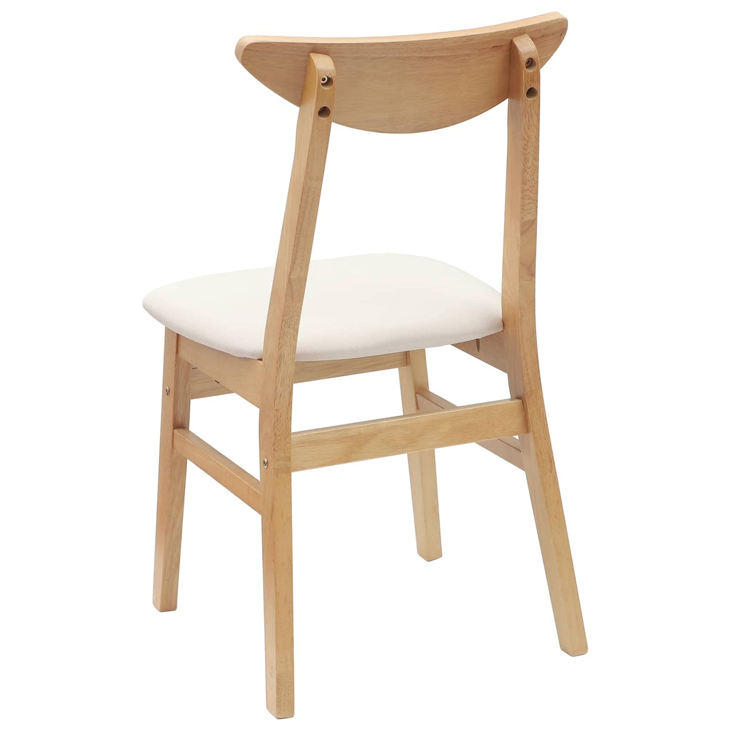 Spisestole 2 stk. Massiv Gummitræ Naturfarvet 42 x 47,5 x 81 cm