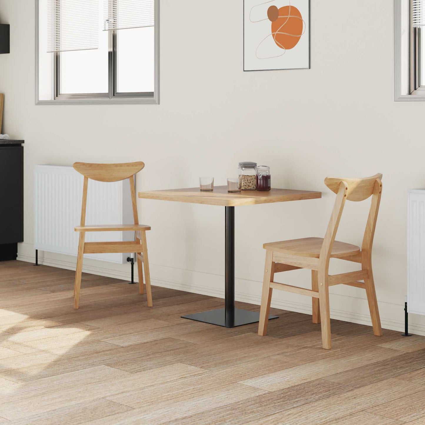 Spisestole 2 stk. Massiv Gummitræ Naturfarvet 42 x 47,5 x 81 cm