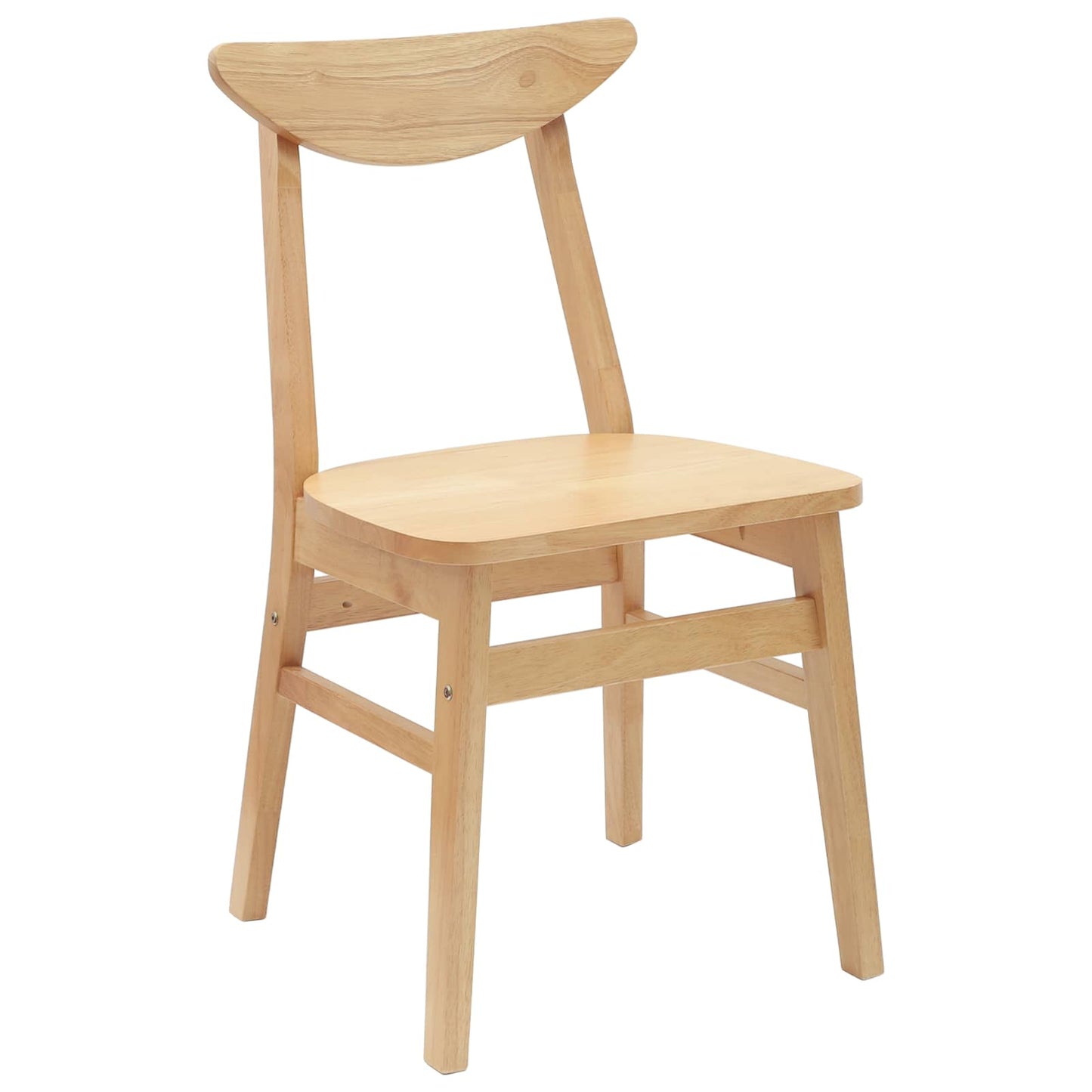 Spisestole 2 stk. Massiv Gummitræ Naturfarvet 42 x 47,5 x 81 cm