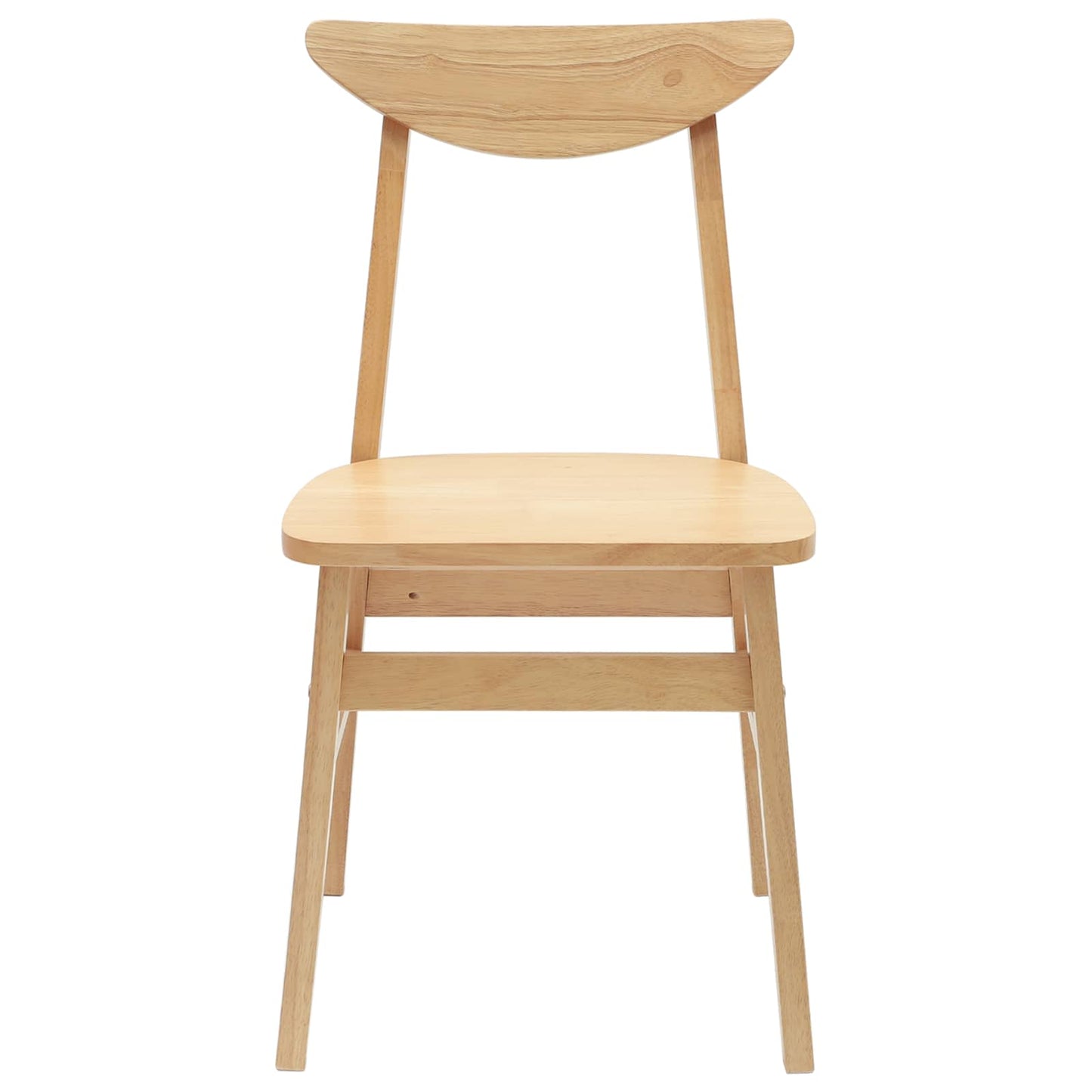 Spisestole 2 stk. Massiv Gummitræ Naturfarvet 42 x 47,5 x 81 cm