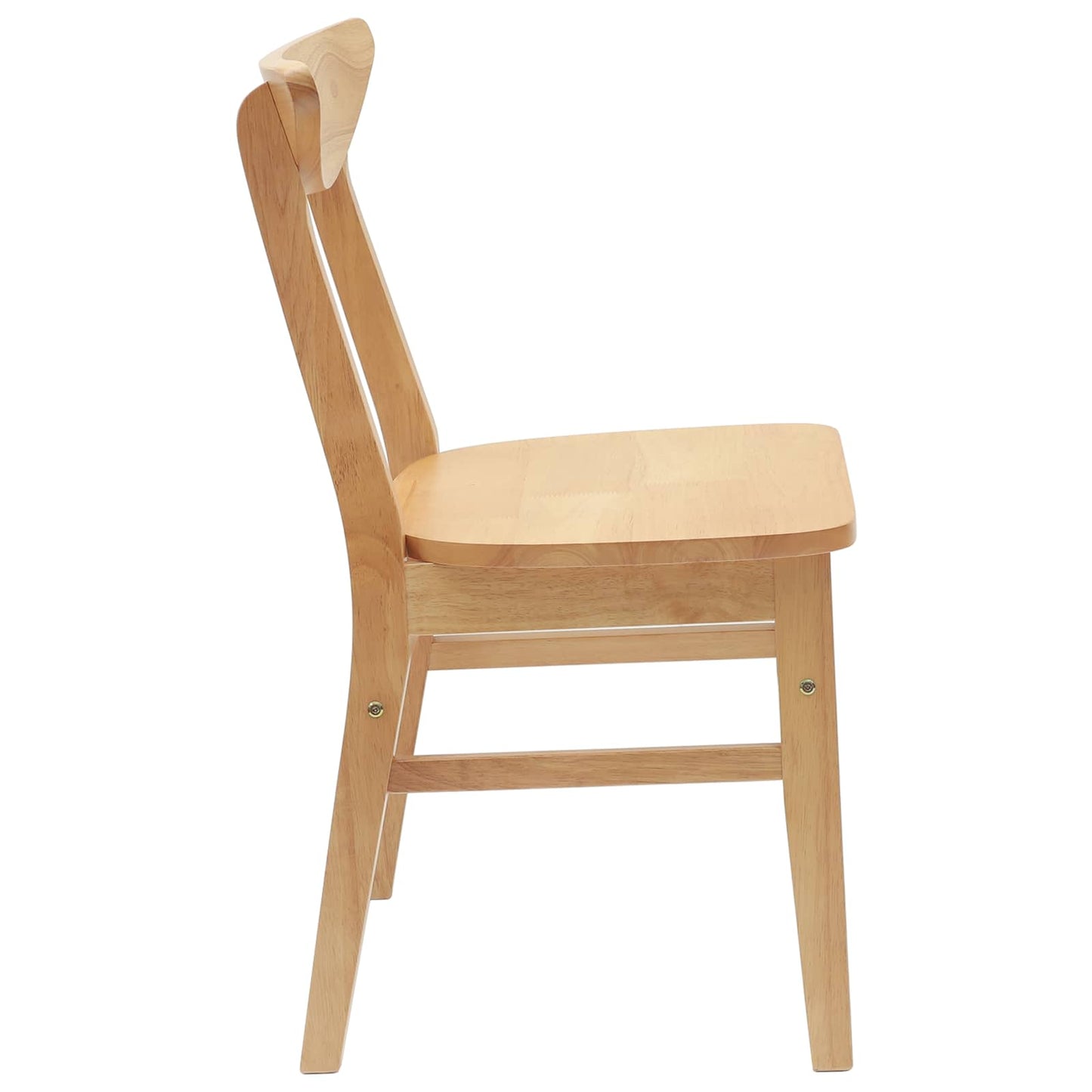 Spisestole 2 stk. Massiv Gummitræ Naturfarvet 42 x 47,5 x 81 cm