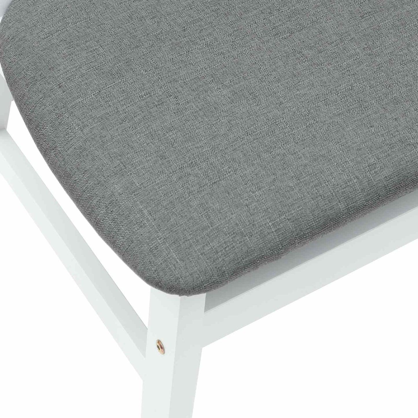 Spisestole 2 stk. Massiv Gummitræ Hvid 42 x 47,5 x 81 cm