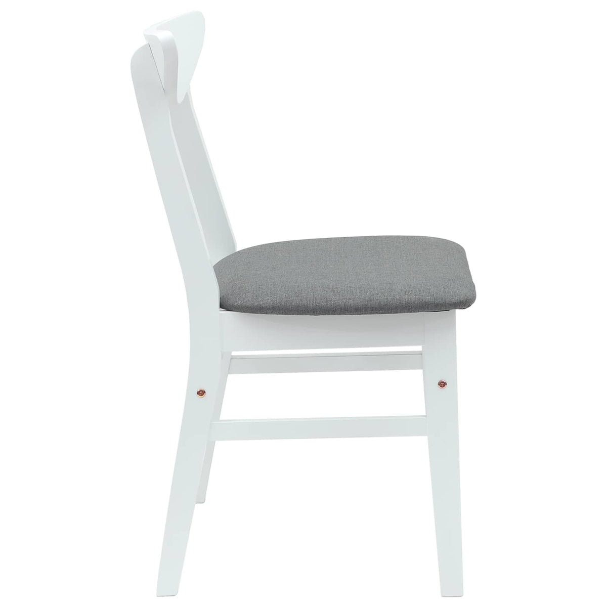 Spisestole 2 stk. Massiv Gummitræ Hvid 42 x 47,5 x 81 cm