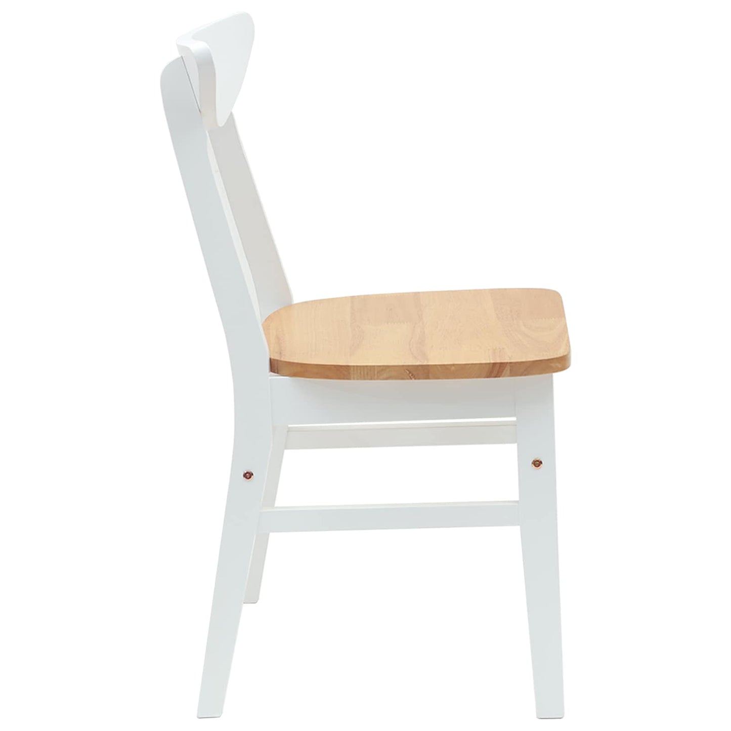 Spisestole 2 stk. Massiv Gummitræ Hvid 42 x 47,5 x 81 cm