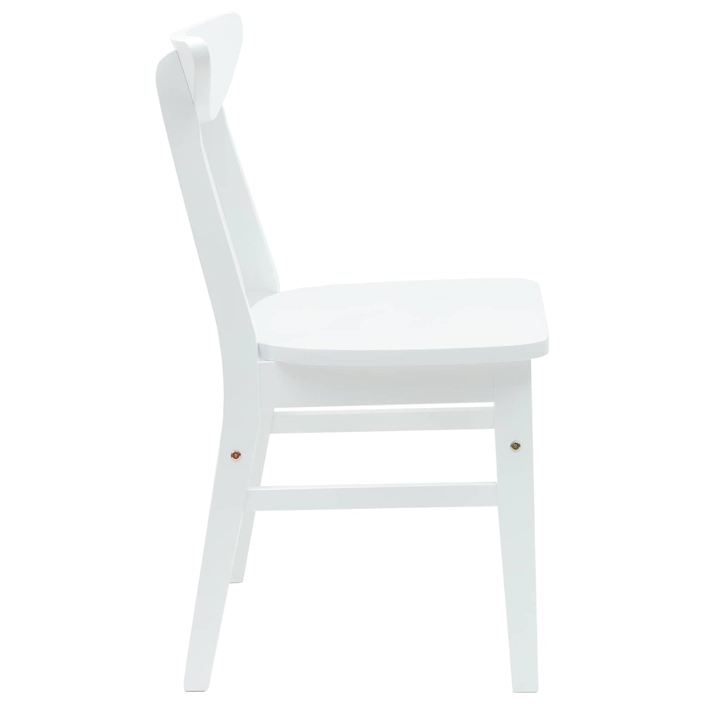 Spisestole 2 stk. Massiv Gummitræ Hvid 42 x 47,5 x 81 cm