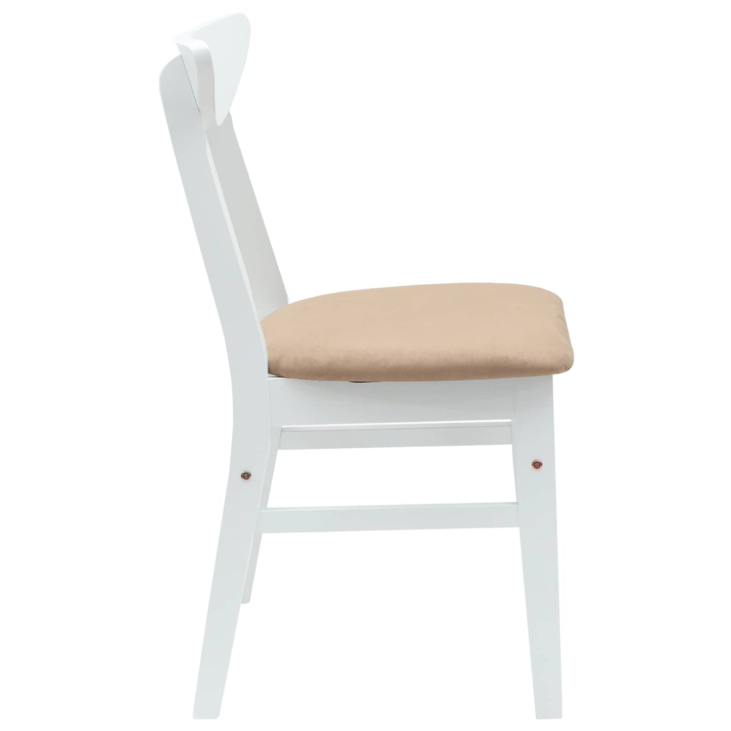 Spisestole 2 stk. Massiv Gummitræ Hvid 42 x 47,5 x 81 cm
