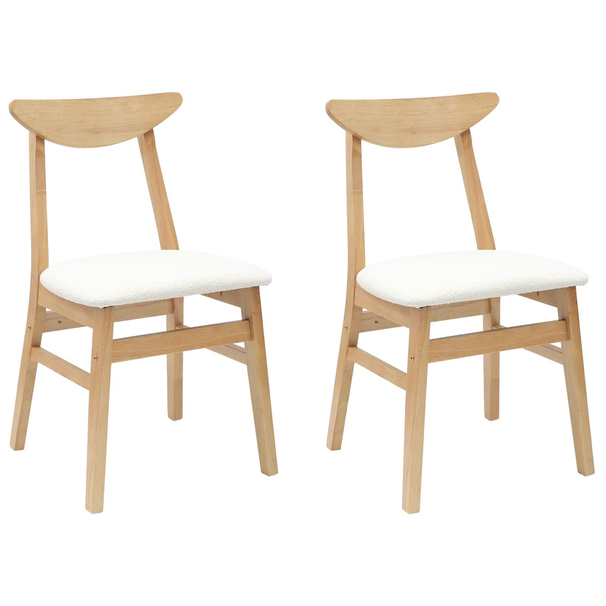 Spisestole 2 stk. Massiv Gummitræ Naturfarvet 42 x 47,5 x 81 cm
