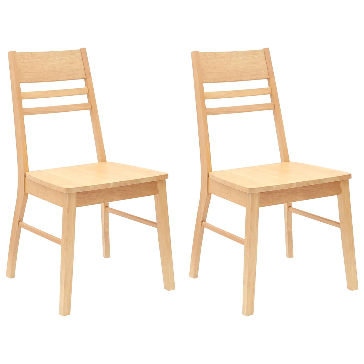 Spisestole 2 stk. Massiv Gummitræ Naturfarvet 43 x 54 x 89 cm