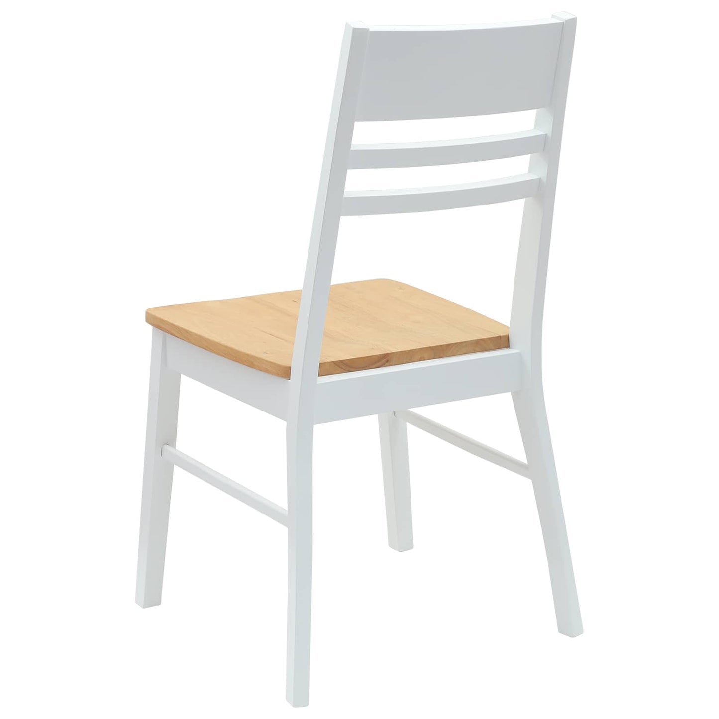Spisestole 2 stk. Massiv Gummitræ Hvid 43 x 54 x 89 cm