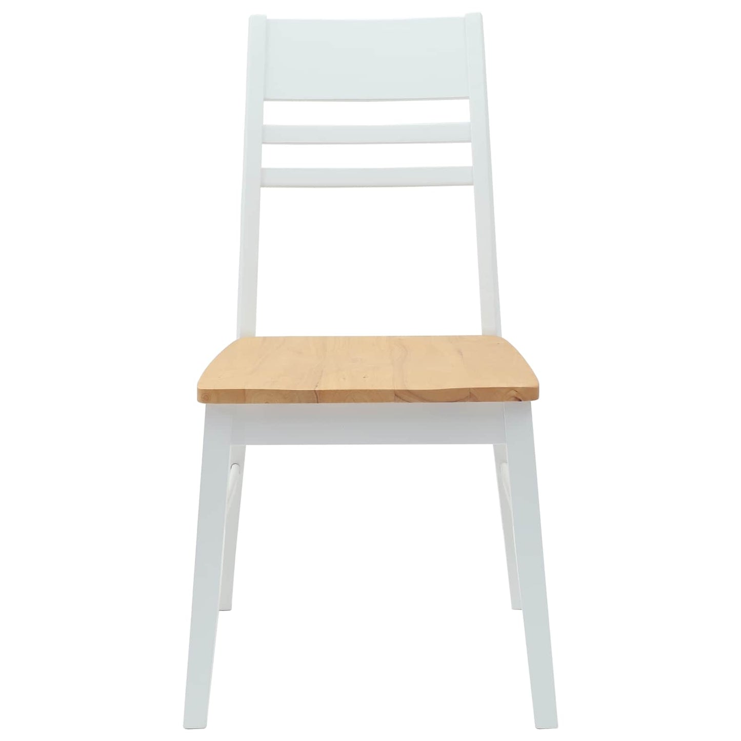 Spisestole 2 stk. Massiv Gummitræ Hvid 43 x 54 x 89 cm