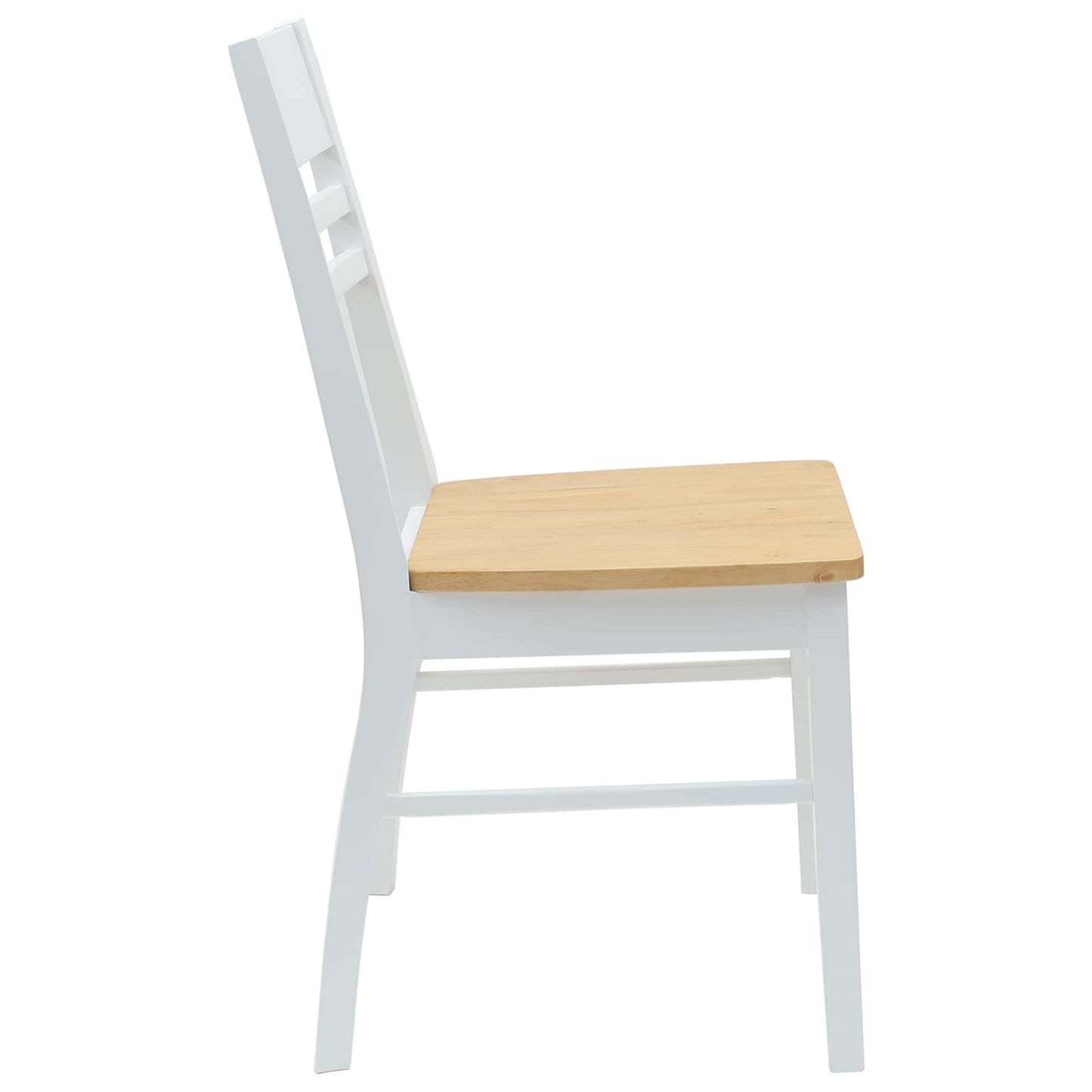 Spisestole 2 stk. Massiv Gummitræ Hvid 43 x 54 x 89 cm