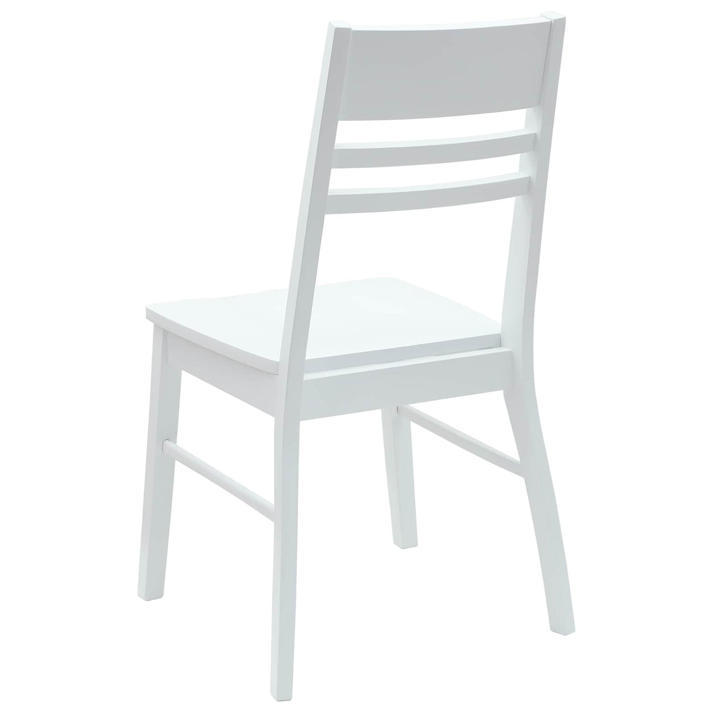 Spisestole 2 stk. Massiv Gummitræ Hvid 43 x 54 x 89 cm
