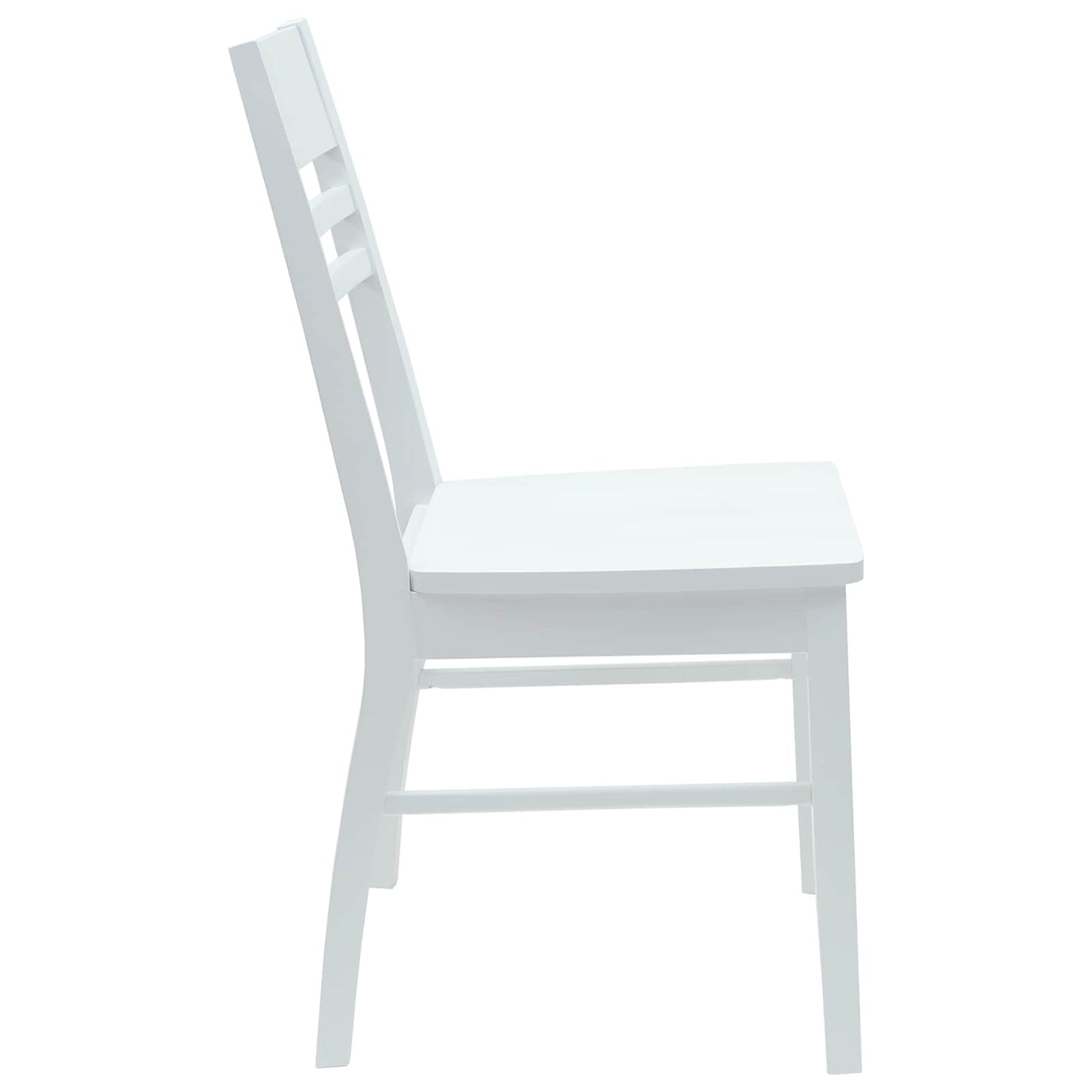Spisestole 2 stk. Massiv Gummitræ Hvid 43 x 54 x 89 cm