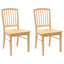 Spisestole 2 stk. Massiv Gummitræ Naturfarvet 50 x 52,5 x 91 cm