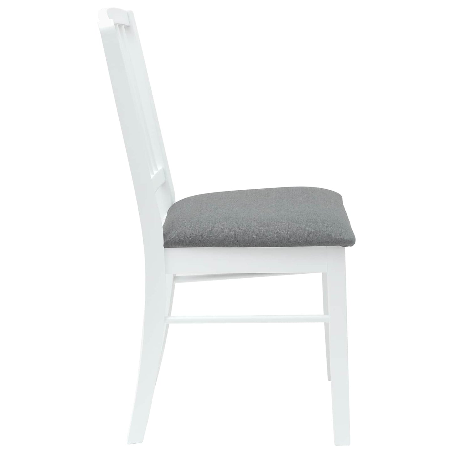 Spisestole 2 stk. Massiv Gummitræ Hvid 50 x 52,5 x 91 cm
