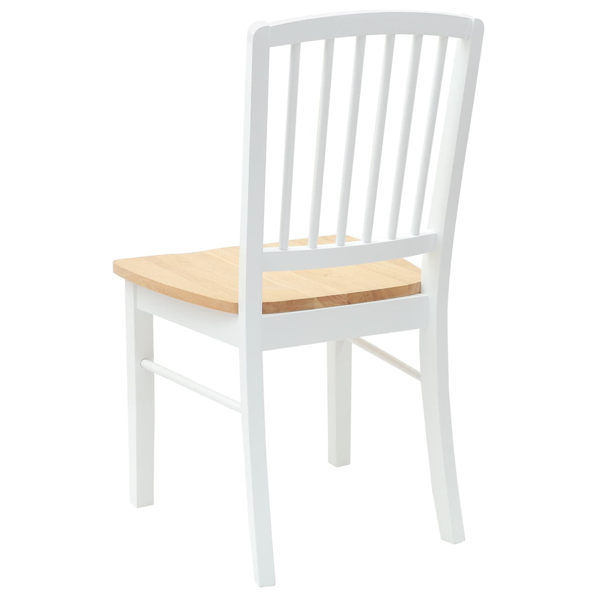 Spisestole 2 stk. Massiv Gummitræ Hvid 50 x 52,5 x 91 cm