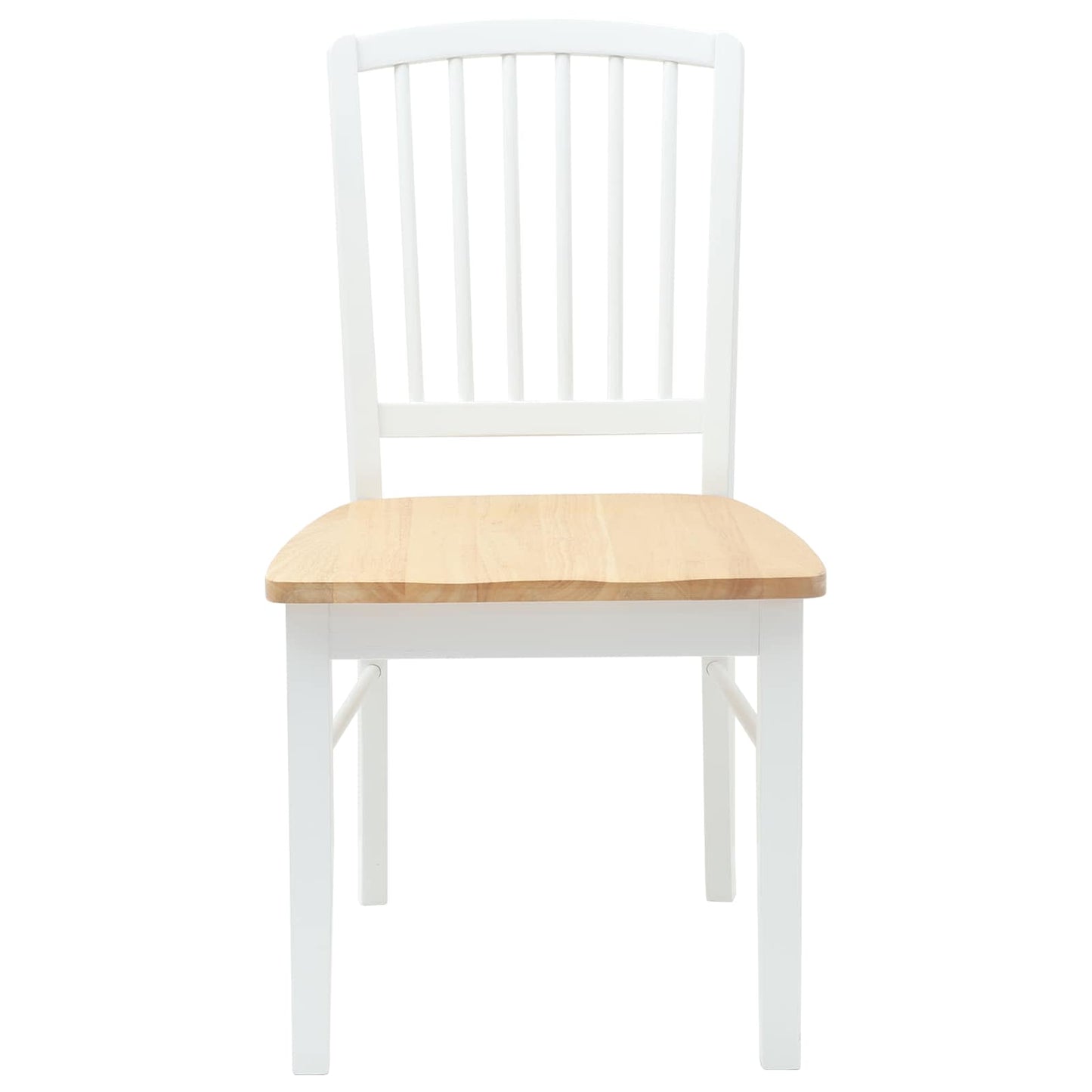 Spisestole 2 stk. Massiv Gummitræ Hvid 50 x 52,5 x 91 cm