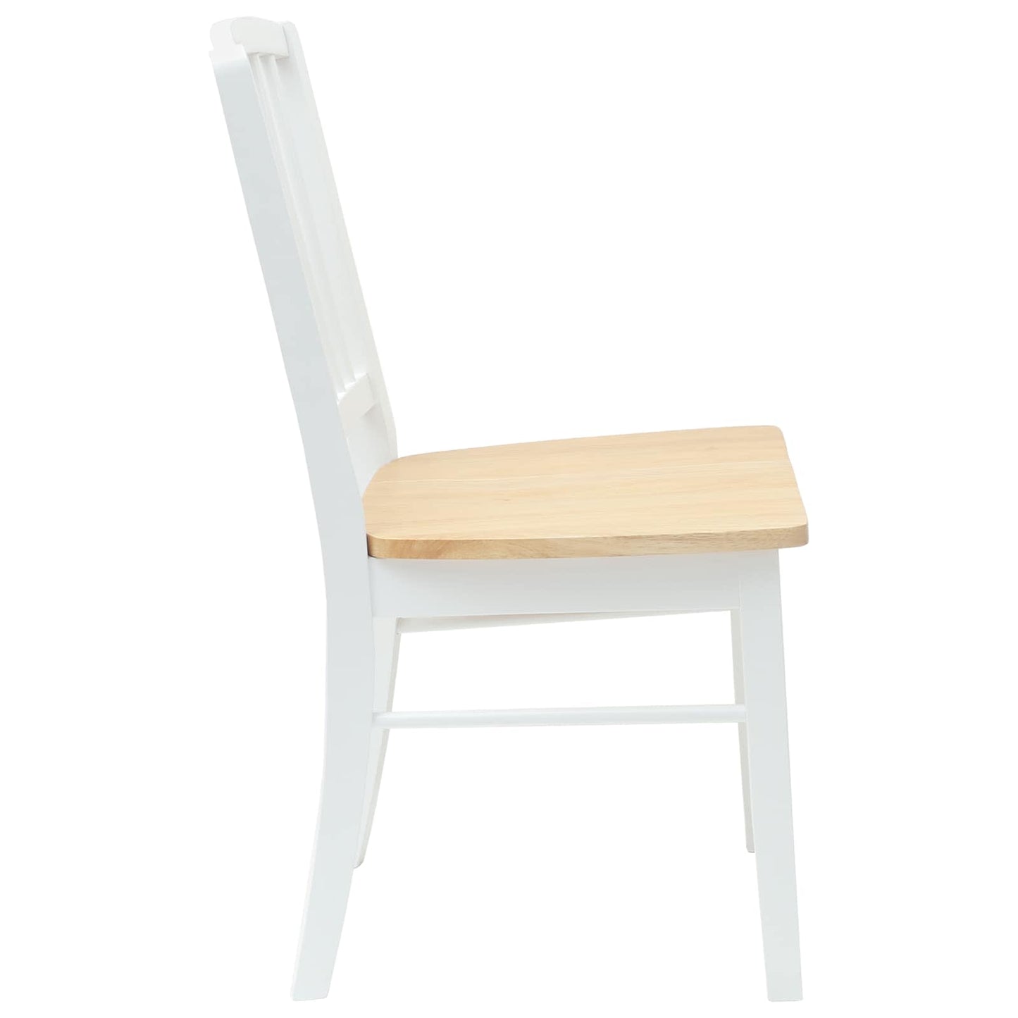 Spisestole 2 stk. Massiv Gummitræ Hvid 50 x 52,5 x 91 cm