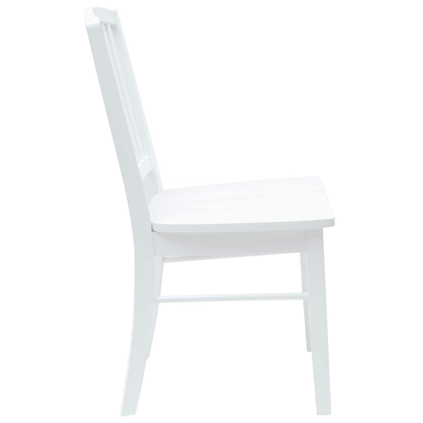 Spisestole 2 stk. Massiv Gummitræ Hvid 50 x 52,5 x 91 cm