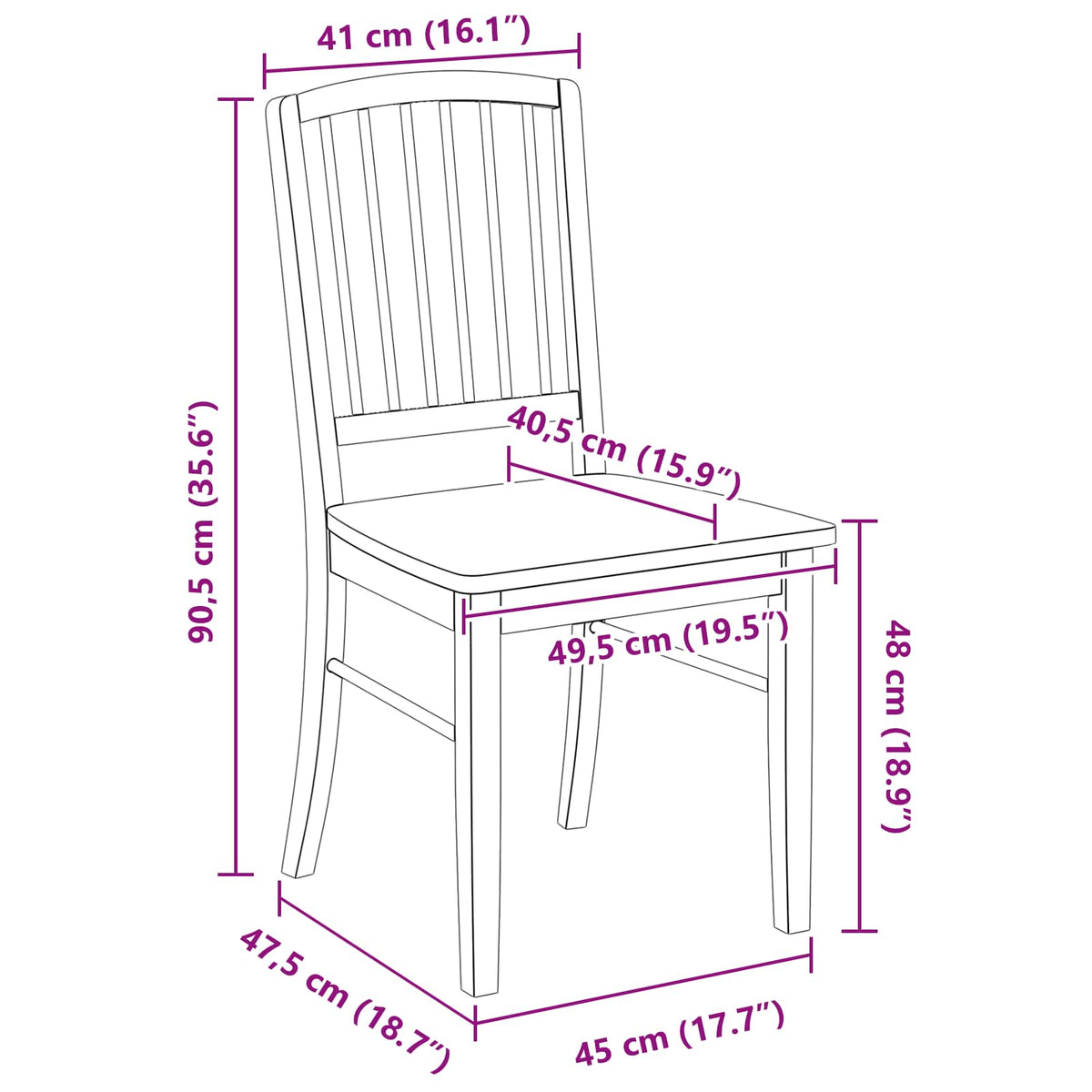 Spisestole 2 stk. Massiv Gummitræ Hvid 50 x 52,5 x 91 cm