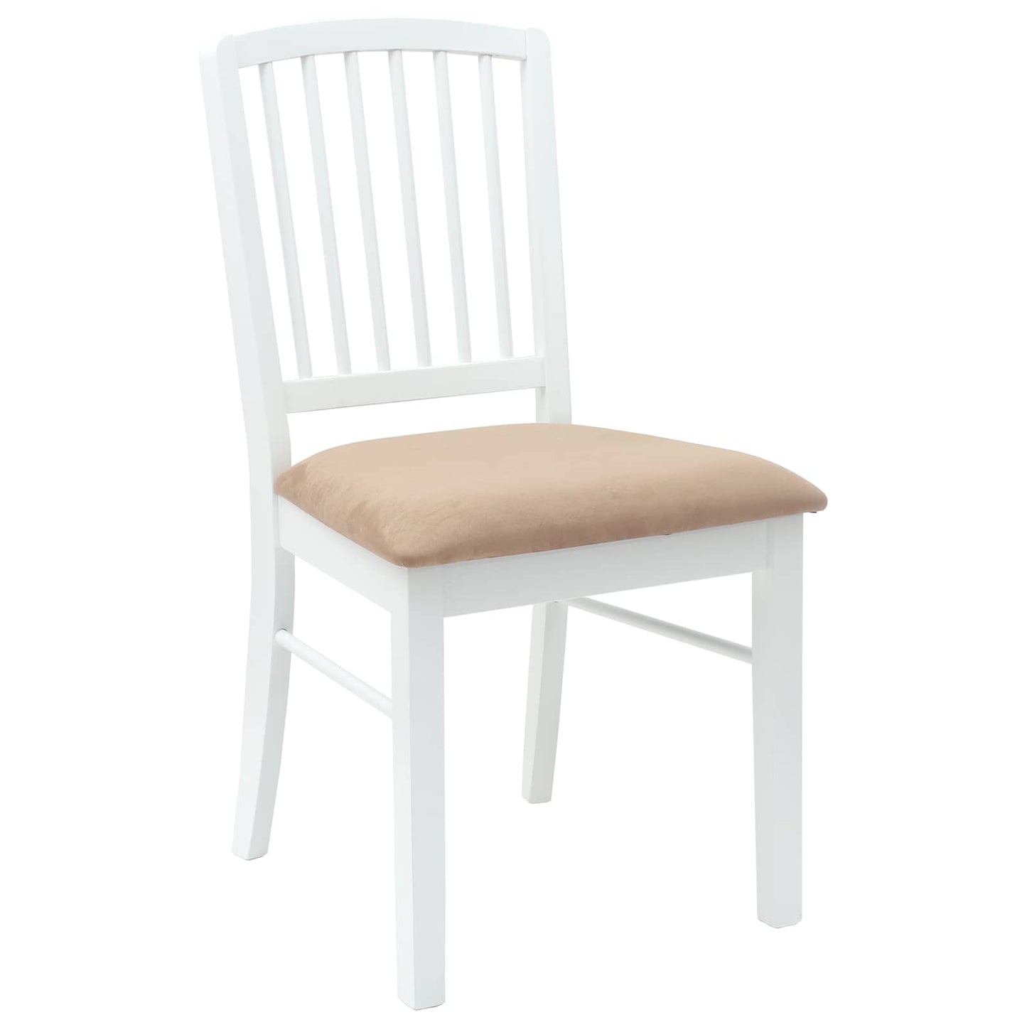 Spisestole 2 stk. Massiv Gummitræ Hvid 50 x 52,5 x 91 cm