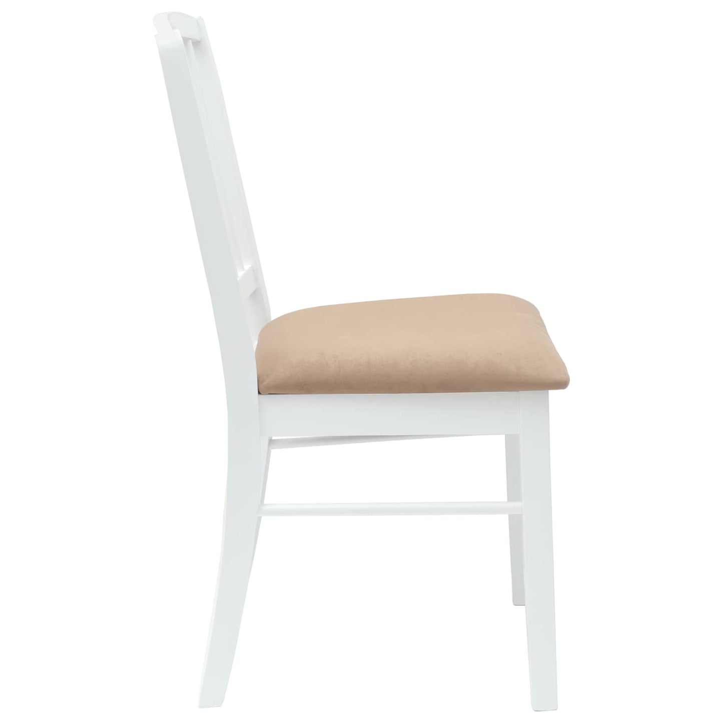 Spisestole 2 stk. Massiv Gummitræ Hvid 50 x 52,5 x 91 cm