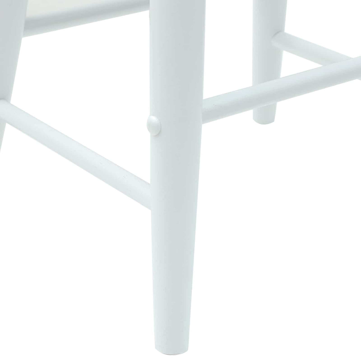 Spisestole 2 stk. Massiv Gummitræ Hvid 46 x 37 x 63 cm