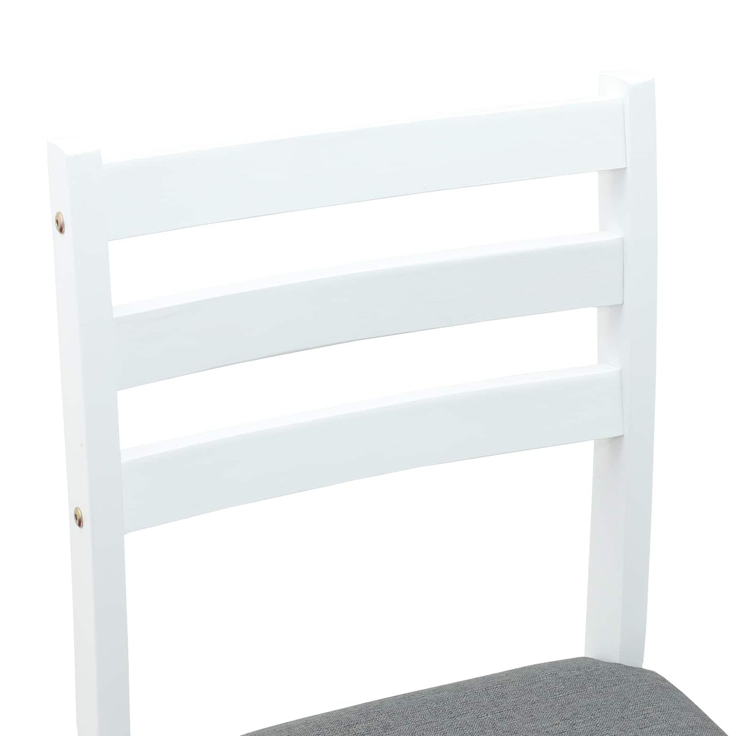 Spisestole 2 stk. Massiv Gummitræ Hvid 40 x 47,5 x 99,5 cm